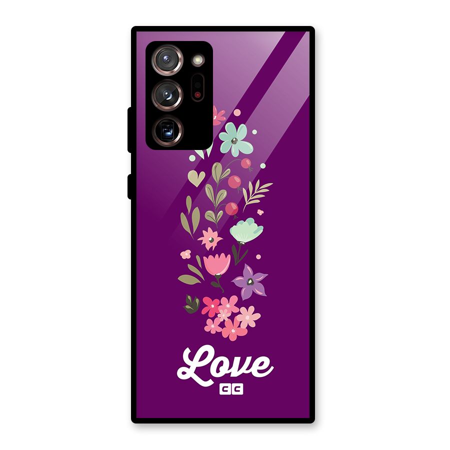 Floral Love Glass Back Case for Galaxy Note 20 Ultra