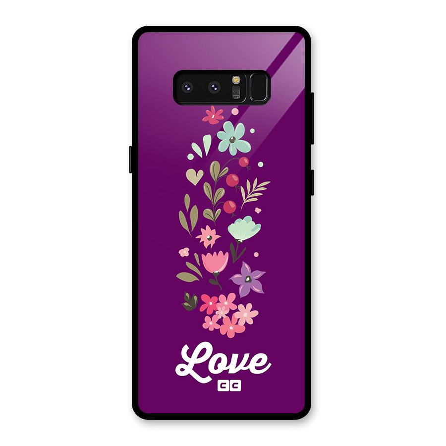 Floral Love Glass Back Case for Galaxy Note 8