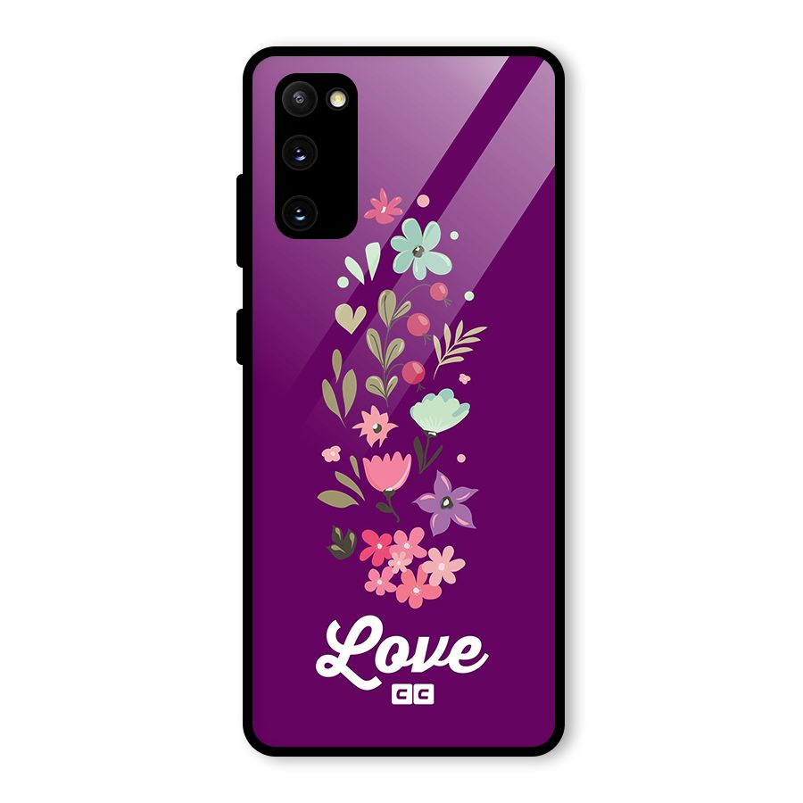 Floral Love Glass Back Case for Galaxy S20 FE 5G