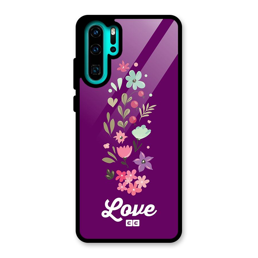 Floral Love Glass Back Case for Huawei P30 Pro