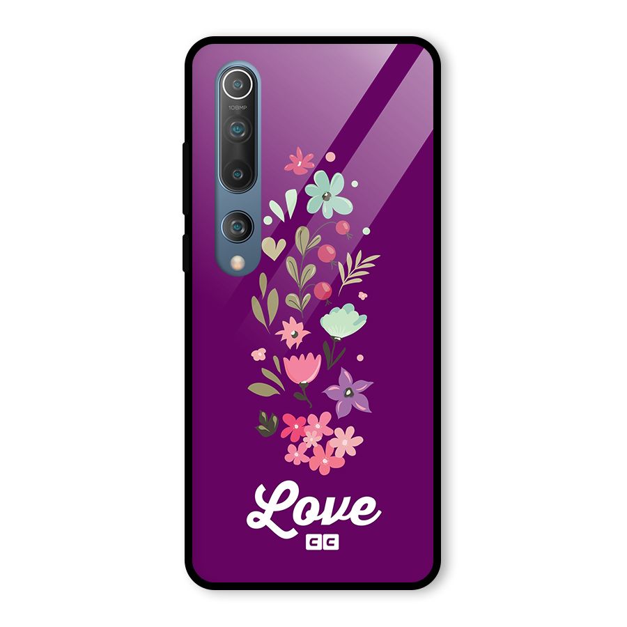 Floral Love Glass Back Case for Mi 10