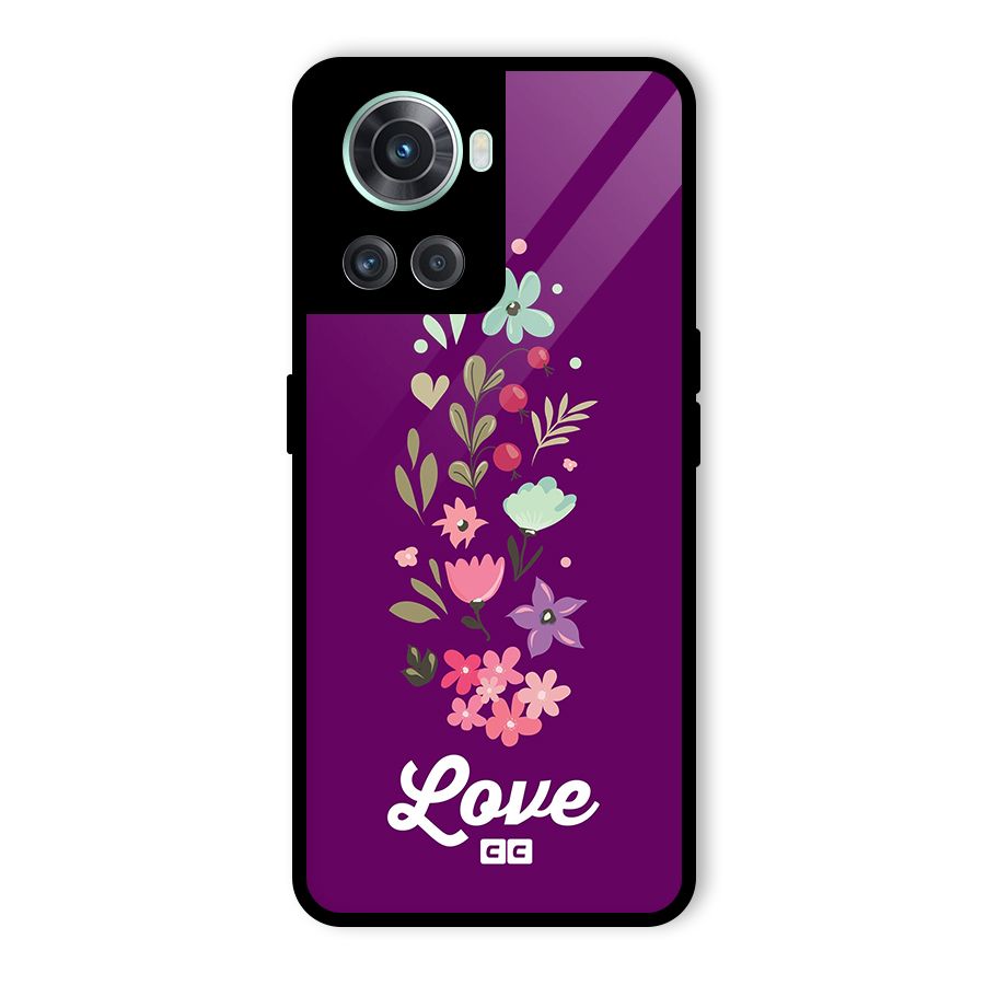 Floral Love Glass Back Case for OnePlus 10R