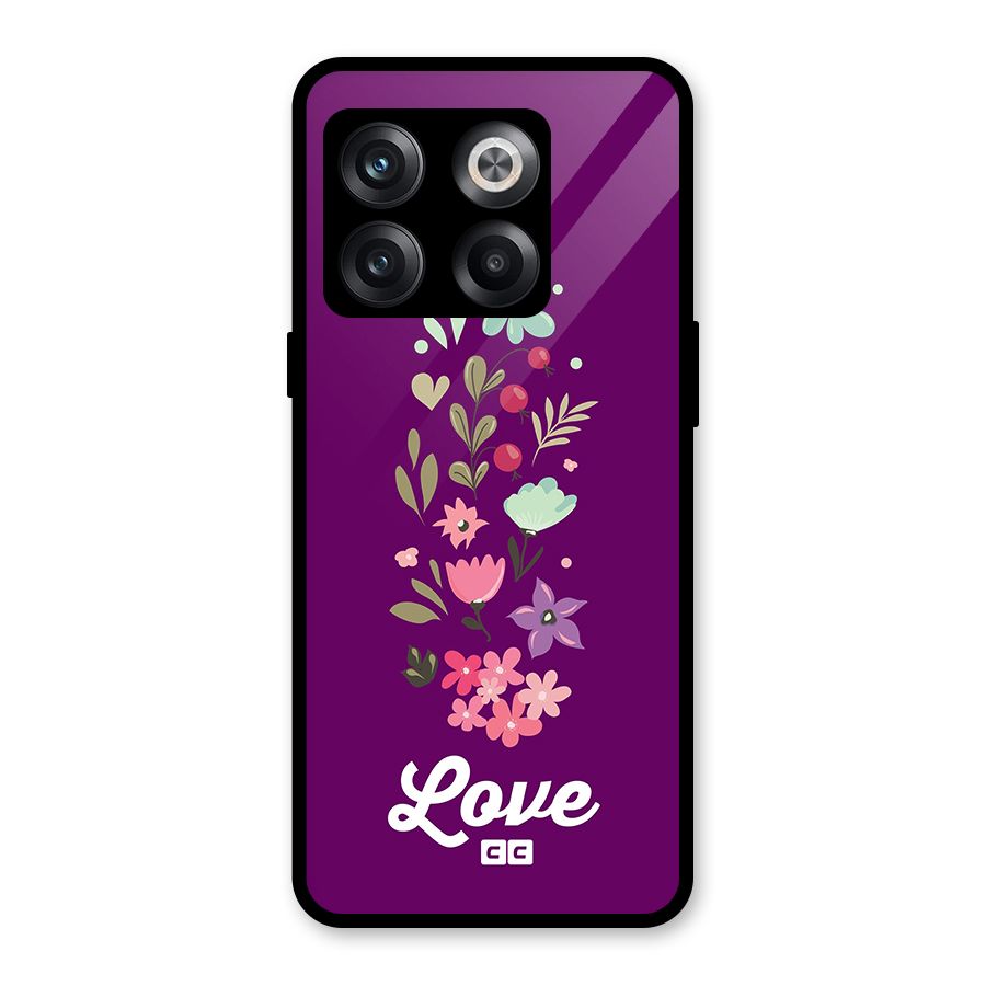 Floral Love Glass Back Case for OnePlus 10T