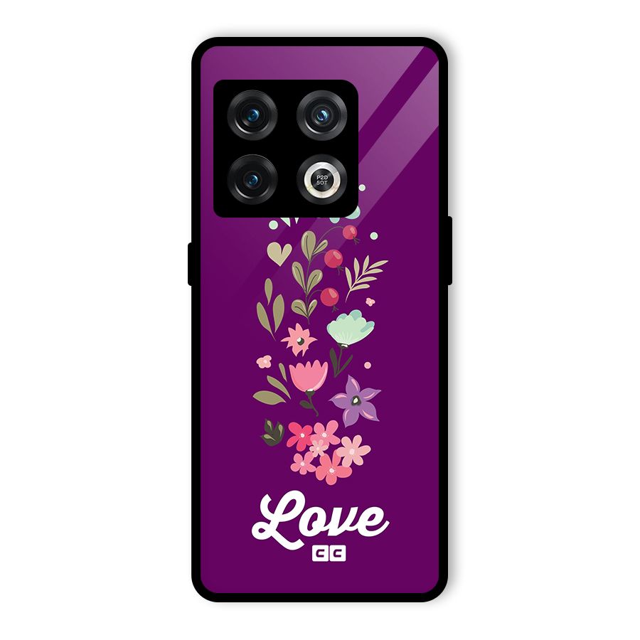 Floral Love Glass Back Case for OnePlus 10 Pro 5G