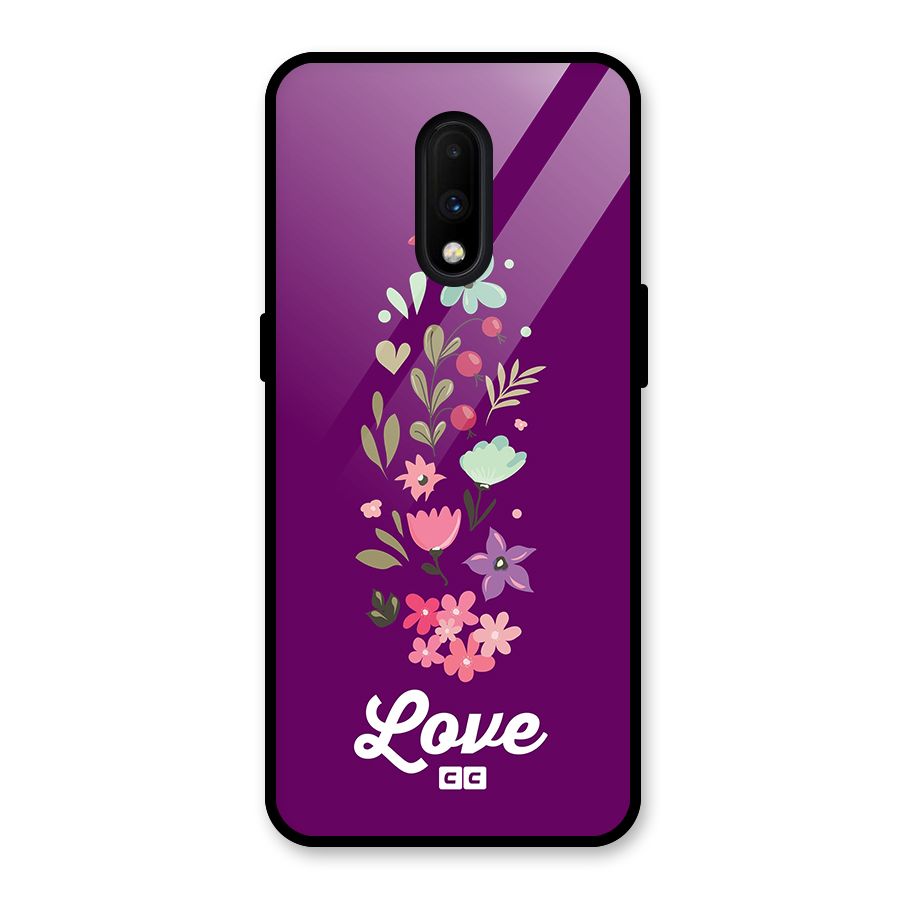 Floral Love Glass Back Case for OnePlus 7