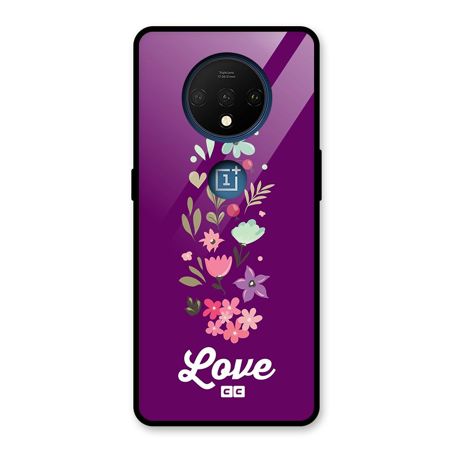 Floral Love Glass Back Case for OnePlus 7T