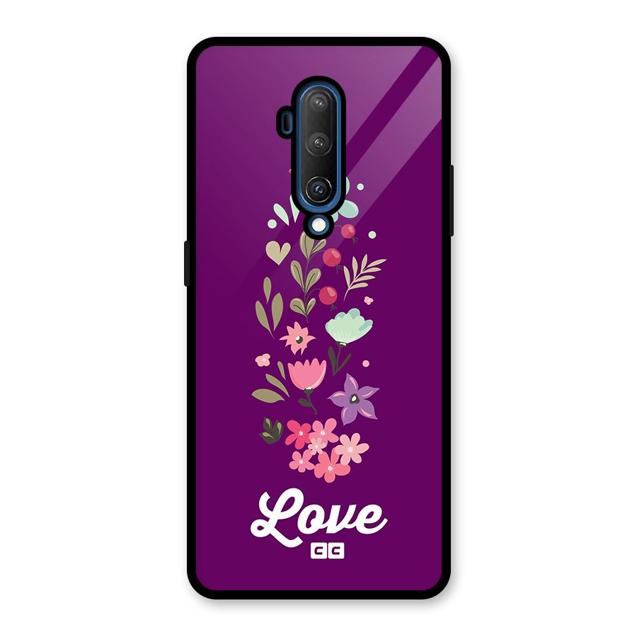 Floral Love Glass Back Case for OnePlus 7T Pro