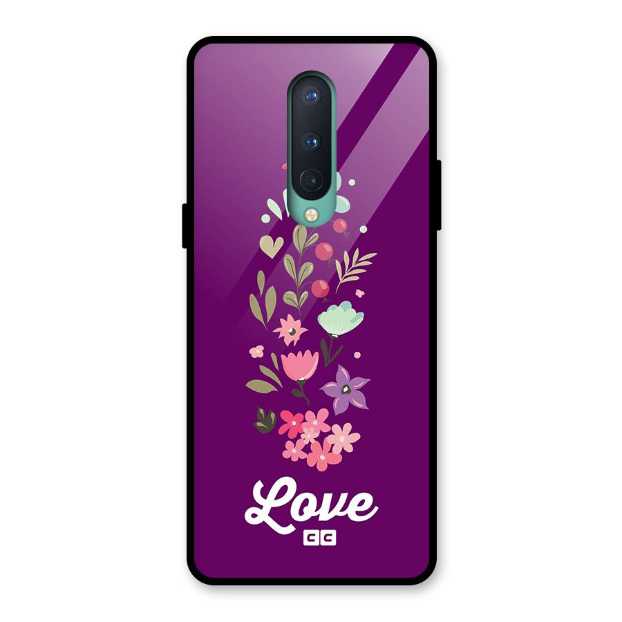 Floral Love Glass Back Case for OnePlus 8
