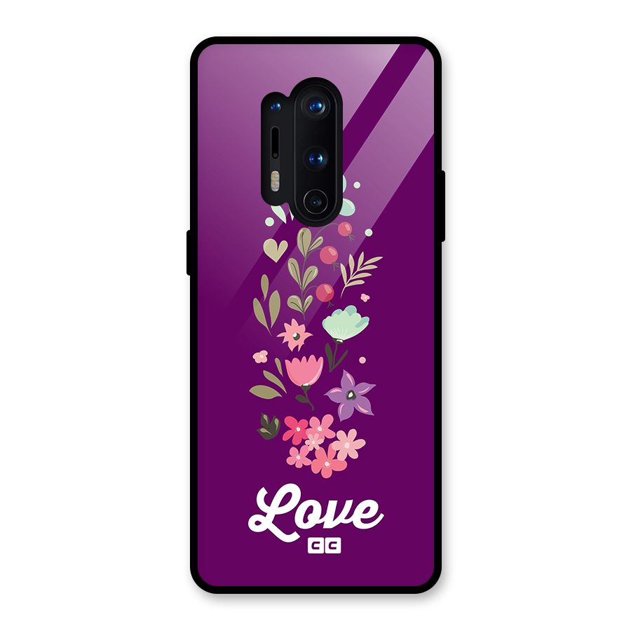 Floral Love Glass Back Case for OnePlus 8 Pro