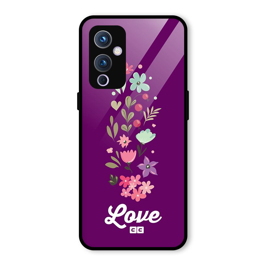 Floral Love Glass Back Case for OnePlus 9