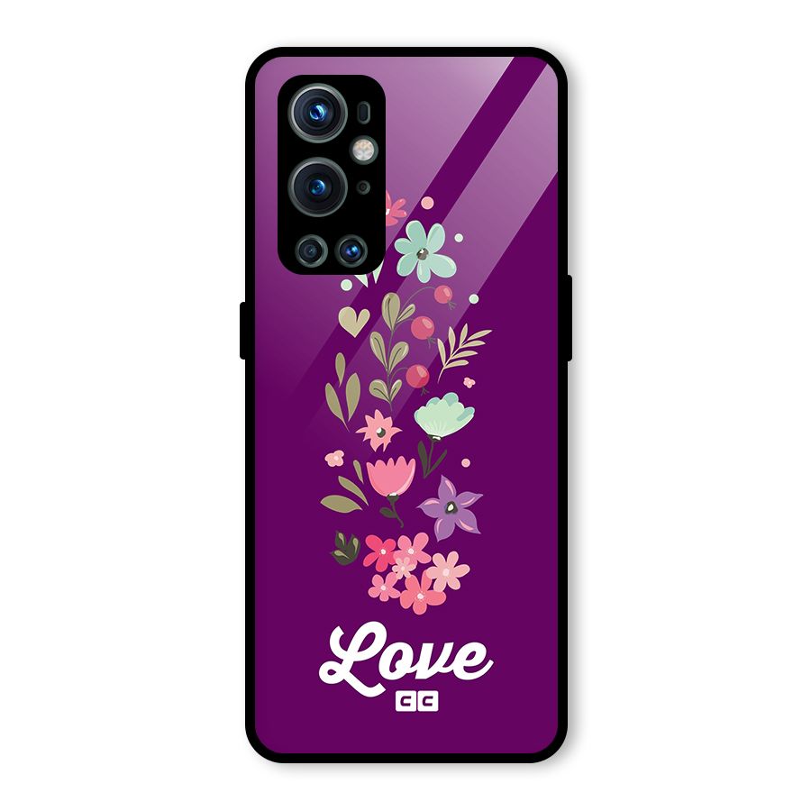 Floral Love Glass Back Case for OnePlus 9 Pro