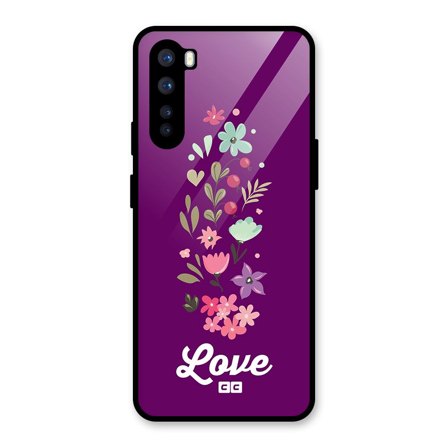Floral Love Glass Back Case for OnePlus Nord