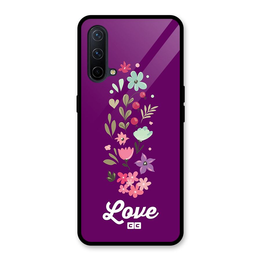 Floral Love Glass Back Case for OnePlus Nord CE 5G