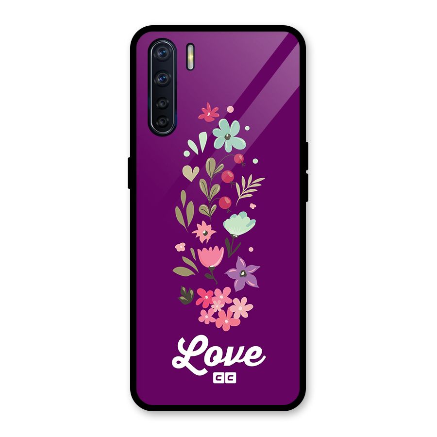 Floral Love Glass Back Case for Oppo F15