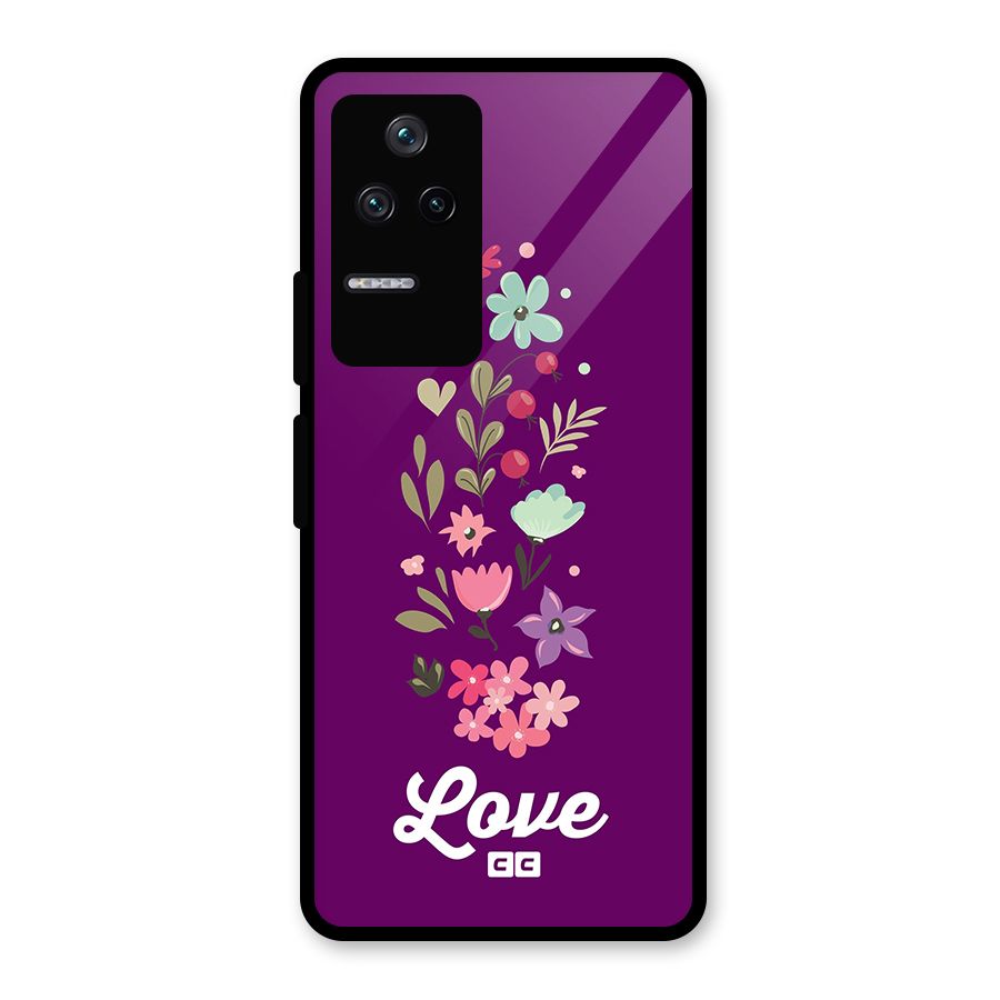Floral Love Glass Back Case for Poco F4 5G