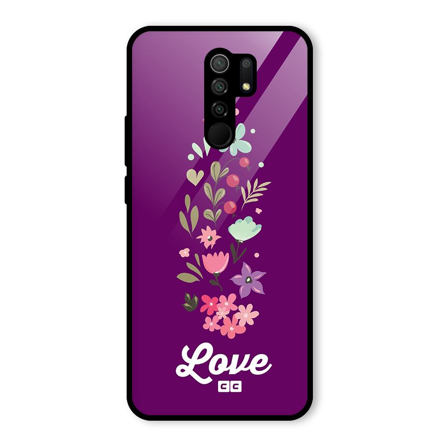 Floral Love Glass Back Case for Poco M2