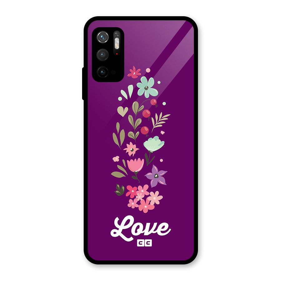 Floral Love Glass Back Case for Poco M3 Pro 5G