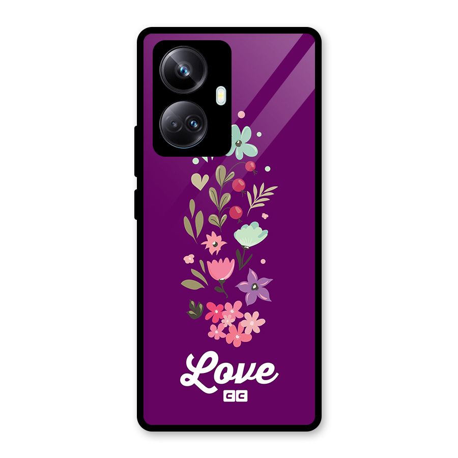 Floral Love Glass Back Case for Realme 10 Pro Plus