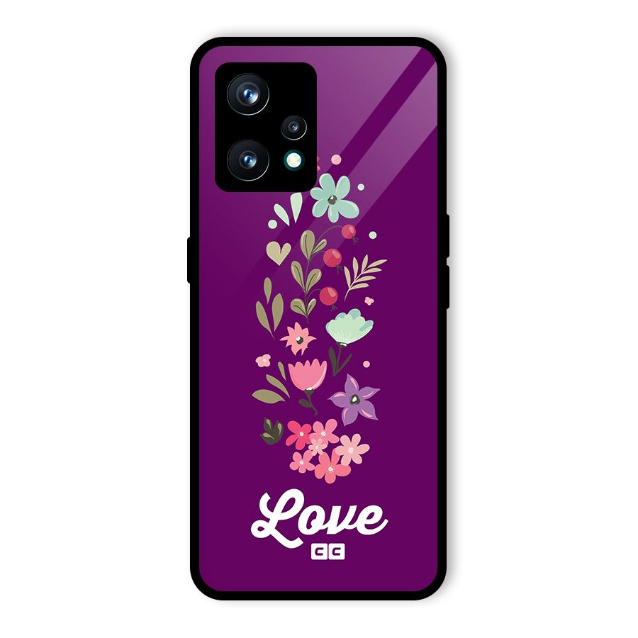 Floral Love Glass Back Case for Realme 9 Pro Plus 5G