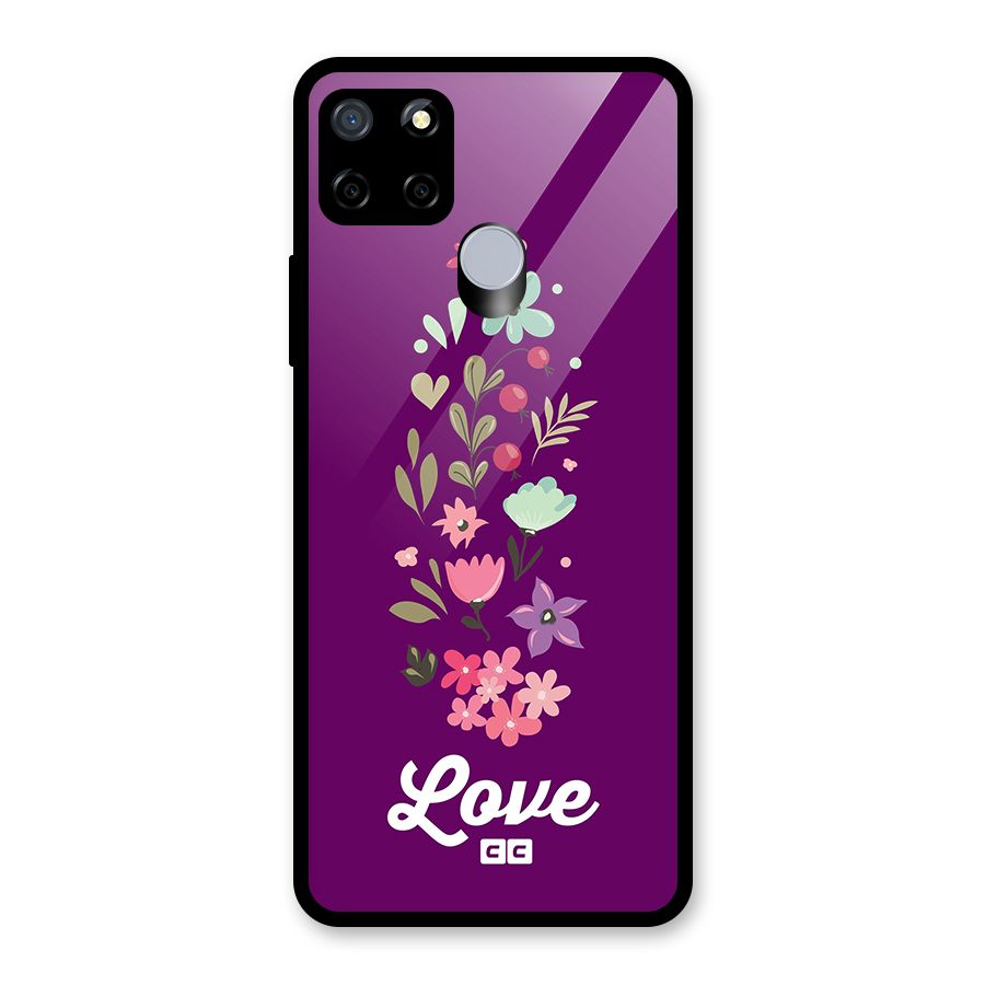 Floral Love Glass Back Case for Realme Narzo 30A