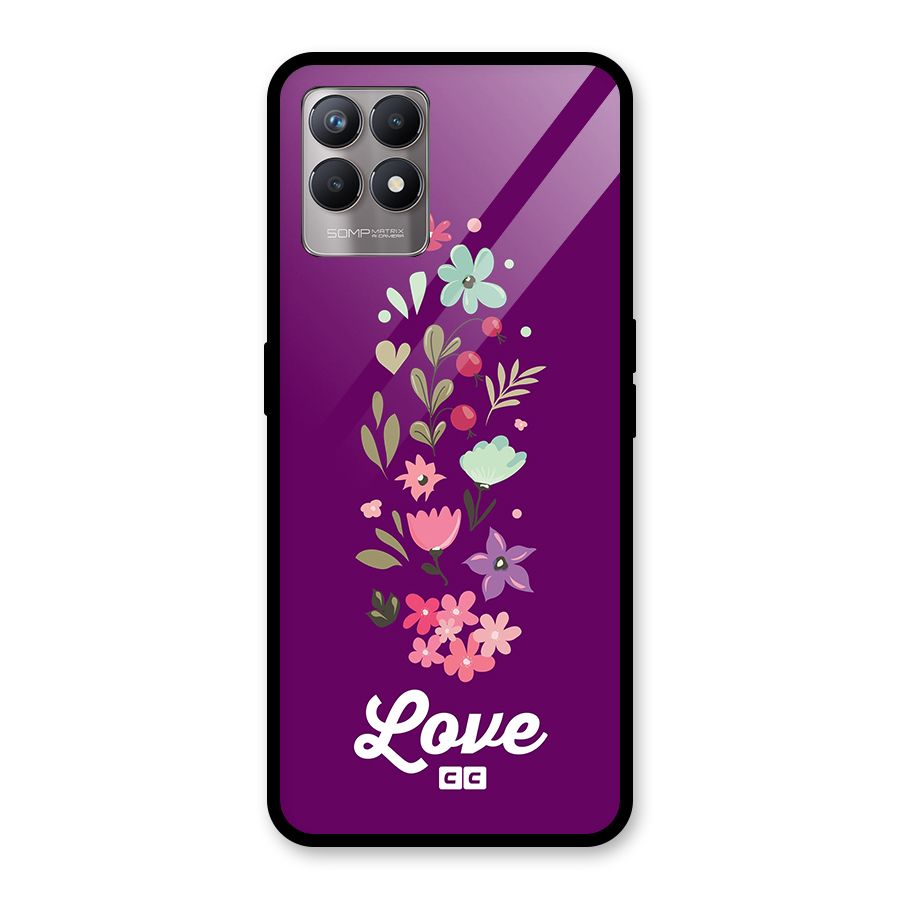 Floral Love Glass Back Case for Realme Narzo 50