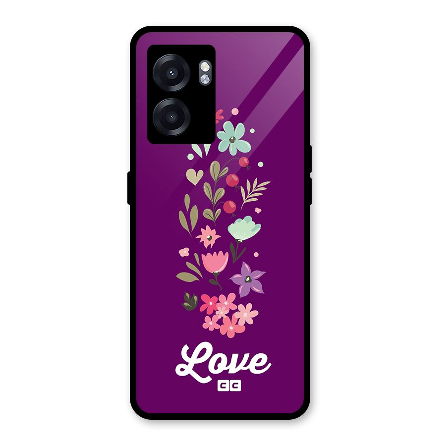 Floral Love Glass Back Case for Realme Narzo 50 5G