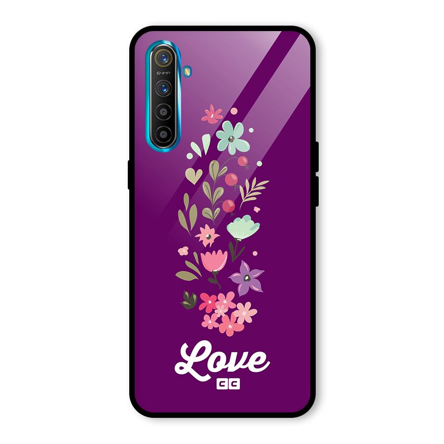 Floral Love Glass Back Case for Realme X2