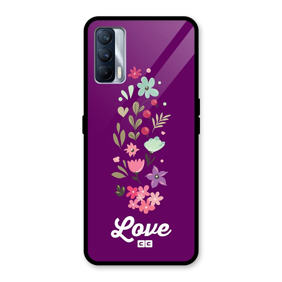 Floral Love Glass Back Case for Realme X7