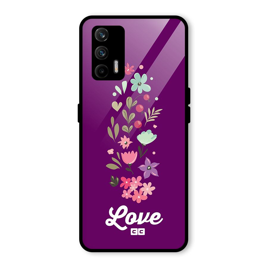 Floral Love Glass Back Case for Realme X7 Max