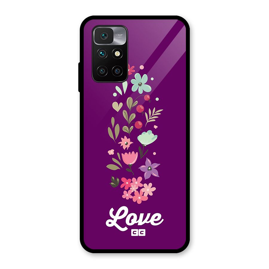 Floral Love Glass Back Case for Redmi 10 Prime