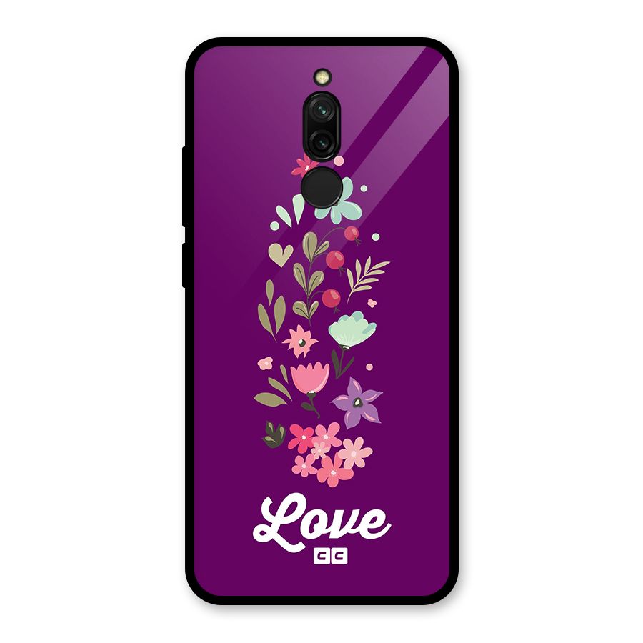 Floral Love Glass Back Case for Redmi 8
