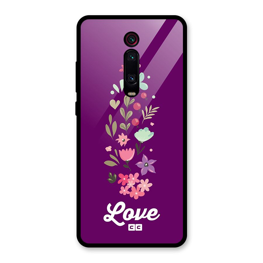 Floral Love Glass Back Case for Redmi K20