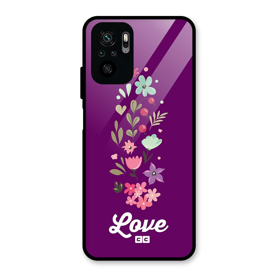 Floral Love Glass Back Case for Redmi Note 10S
