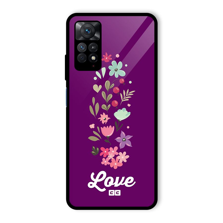 Floral Love Glass Back Case for Redmi Note 11 Pro Plus 5G