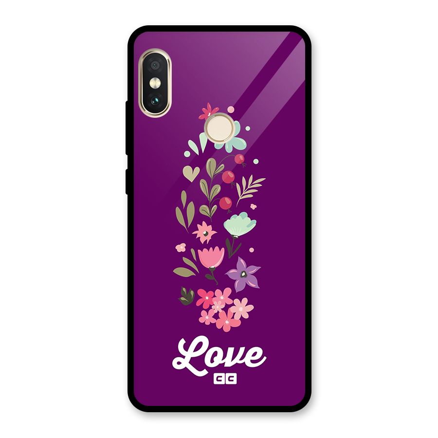 Floral Love Glass Back Case for Redmi Note 5 Pro