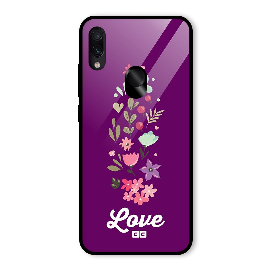Floral Love Glass Back Case for Redmi Note 7 Pro