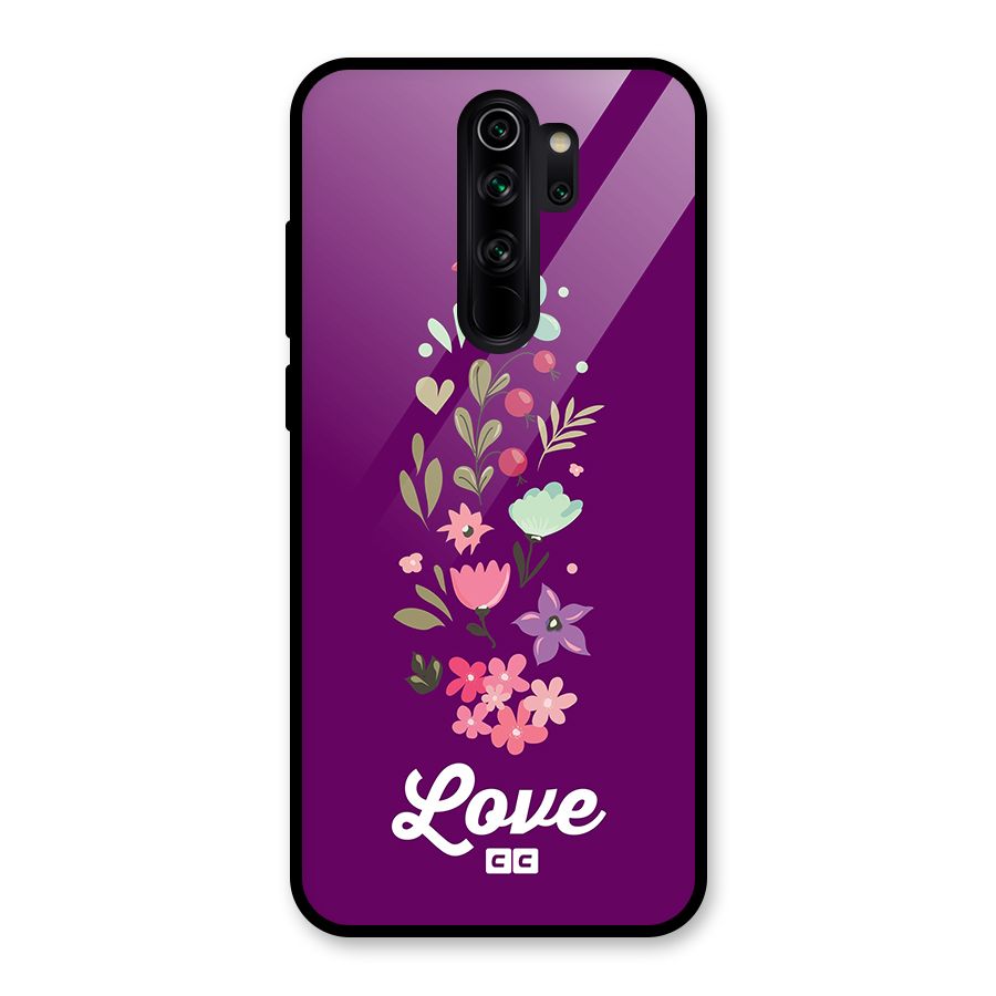Floral Love Glass Back Case for Redmi Note 8 Pro