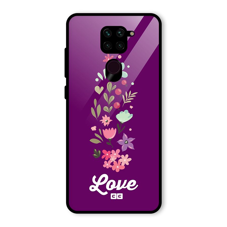 Floral Love Glass Back Case for Redmi Note 9