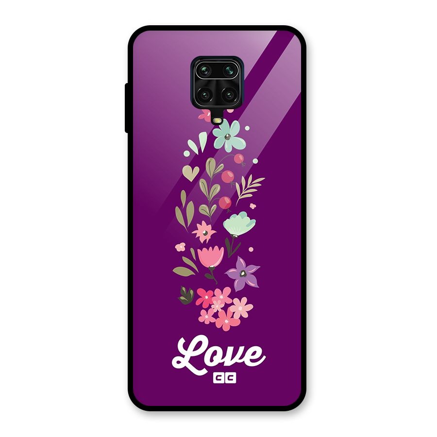 Floral Love Glass Back Case for Redmi Note 9 Pro