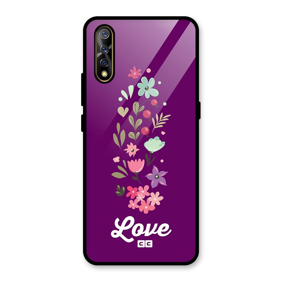 Floral Love Glass Back Case for Vivo S1