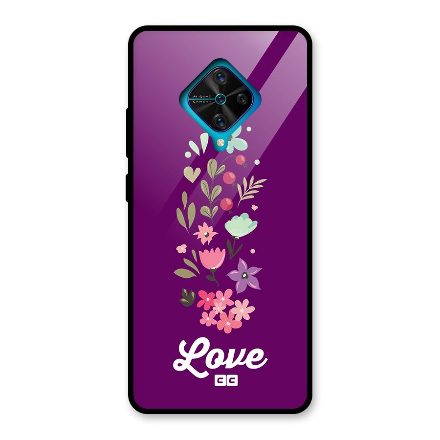 Floral Love Glass Back Case for Vivo S1 Pro