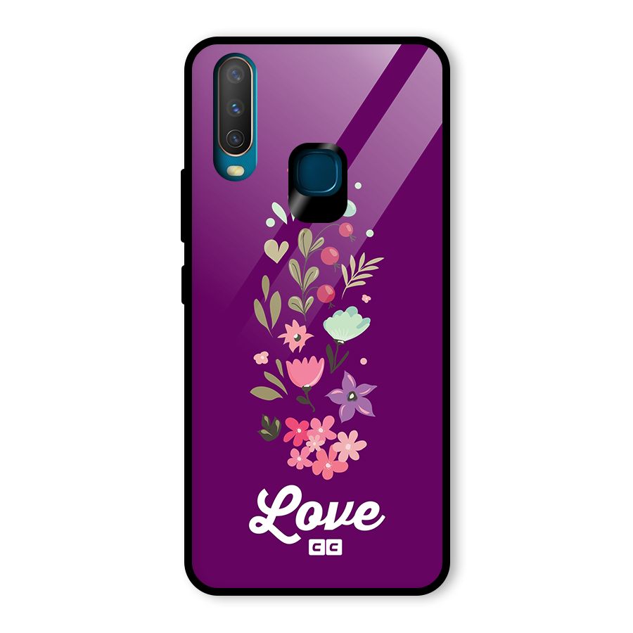 Floral Love Glass Back Case for Vivo U10