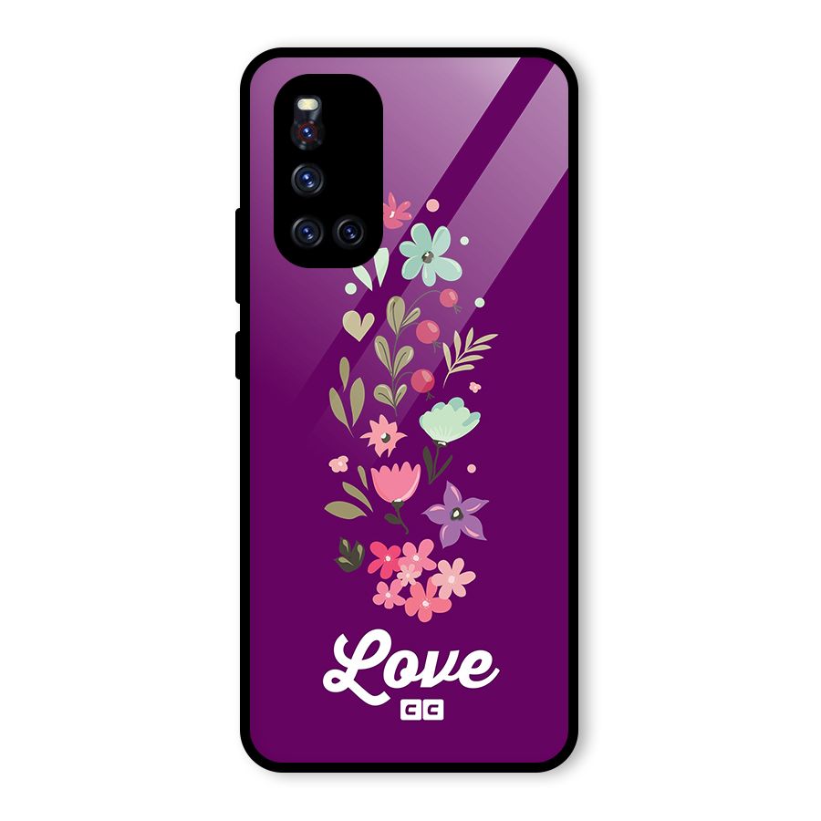 Floral Love Glass Back Case for Vivo V19