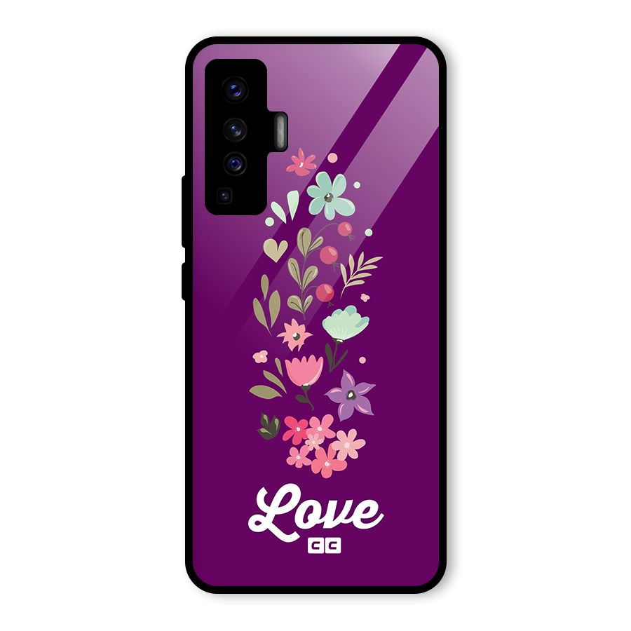 Floral Love Glass Back Case for Vivo X50