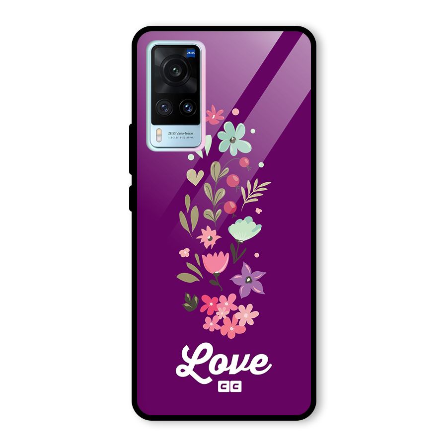 Floral Love Glass Back Case for Vivo X60