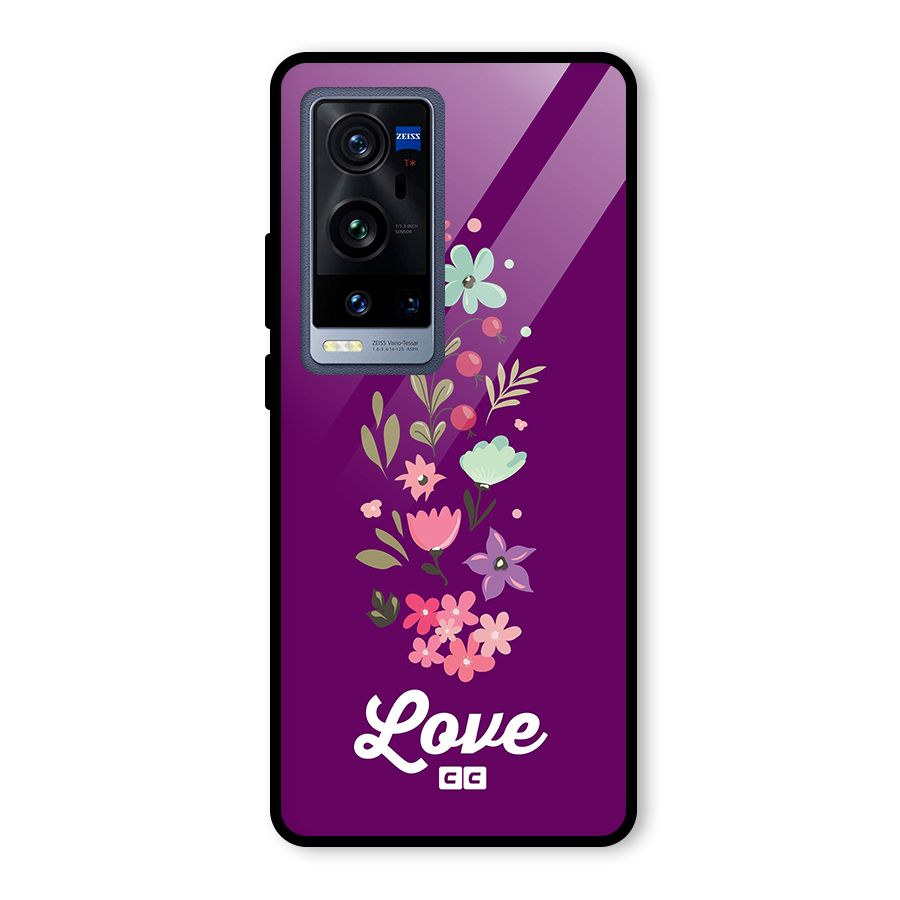 Floral Love Glass Back Case for Vivo X60 Pro Plus