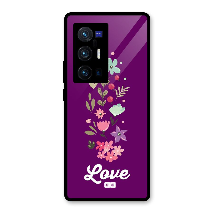 Floral Love Glass Back Case for Vivo X70 Pro Plus