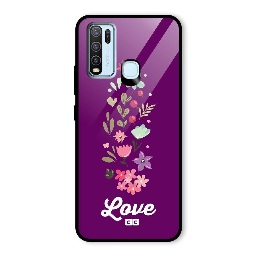 Floral Love Glass Back Case for Vivo Y50