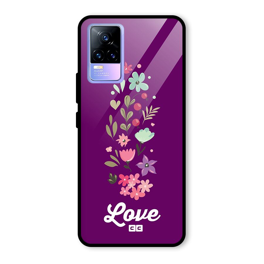 Floral Love Glass Back Case for Vivo Y73