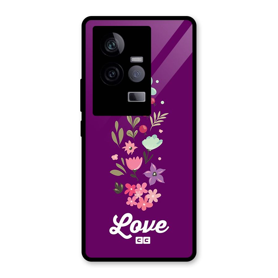 Floral Love Glass Back Case for Vivo iQOO 11 5G